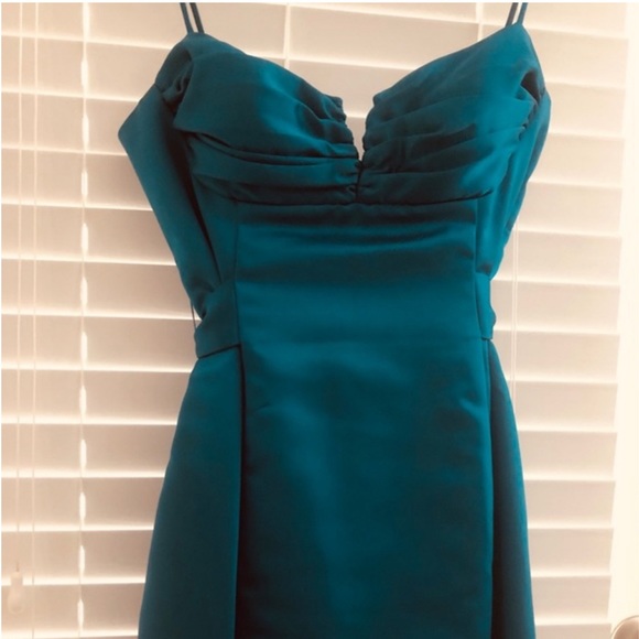 Laundry by Shelli Segal Teal Gown with Strong Boning - Picture 6 of 14